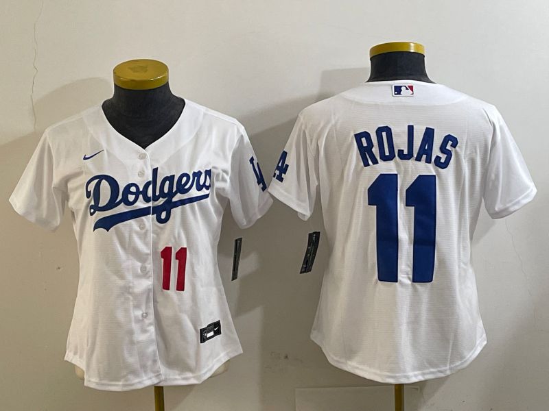 Youth Los Angeles Dodgers 11 Rojas White Game 2024 Nike MLB Jersey style 3